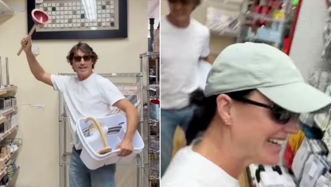 Justin Trudeau and Katy Perry dance in Montreal Home Hardware to Xav Trudeau's song