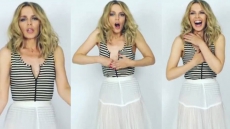 Kylie Minogue Faces Wardrobe Malfunction On The Set Of Her New Music Video