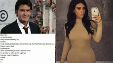 Charlie Sheen 'Embarrassed' For Insulting Kim Kardashian