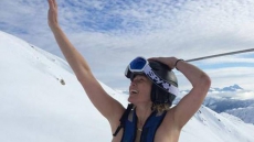 Chelsea Handler Goes Topless While Standing on Snowy Mountain