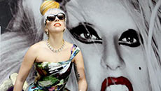 Lady Gaga uses tape to shape her face