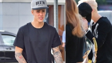 First Look: Justin Bieber's Shiny New Platinum Blonde Makeover