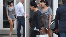 First Look: Lady Gaga Steps Out In Just A T-Shirt And Heels