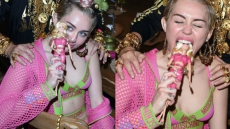 Miley Cyrus Bites On A Barbie Doll
