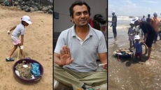 See Pics: Nawazuddin Siddiqui’s Children Have Been Silently Making Versova Beach More Clean!