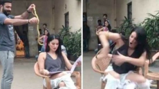 WATCH: Sunny Leone's Revenge Prank On Crew Member Literally Takes The Cake