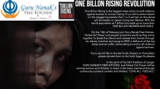 Guru Nanak's Free Kitchen Celebrates One Billion Rising to Empower Women On V-Day