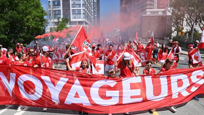 Fans marching to Toronto Stadium ahead of first World Cup game on Canadian soil