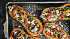 Balti Baked Squash with Feta, Tomato & Mint
