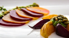 BEET SALAD WITH LEMON PARSLEY & PUMPKIN SEED PESTO