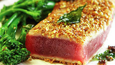 Coriander Tuna with Broccolini by Chef Bal Arneson