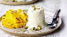 Pistachio Kulfi with Griddled Mangoes