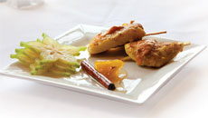 Wild Halibut Cheeks in Bengali Mustard Curry with Pineapple Chutney