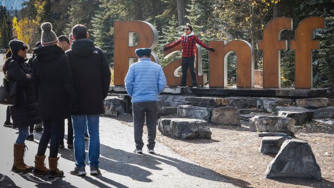 Banff sign to move to safer spot for tourist selfies in fall