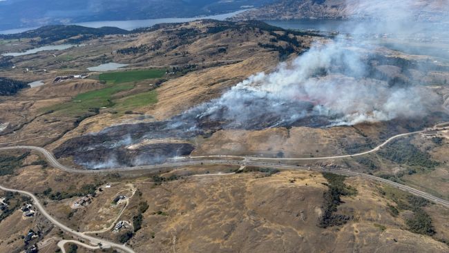 Fire near Vernon, B.C., is being held, with tactical evacuation order lifted
