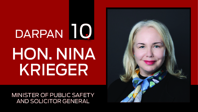 Darpan 10 with Hon. Nina Krieger, Minister of Public Safety and Solicitor General 