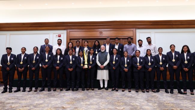 PM Narendra Modi hosts World Cup winning blind women's team