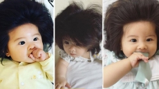 Meet Baby Chanco, The 7-Month-Old Japanese Girl Going Viral For Her Full Head of Hair