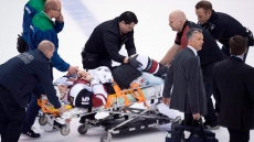 Coyotes Forward Brad Richardson Carted Off On A Stretcher With Right Leg Injury