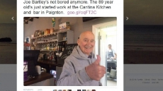 Cheers Greet British Veteran, 89, As He Starts His New Job