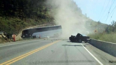 One Person Is Dead, Dozens Injured After Bus Crash On Highway 1 In B.C.