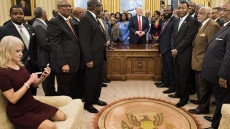 Donald Trump Aide Kellyanne Conway Kneels On White House Sofa With Shoes On. Twitter Explodes