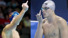This Canadian Swimmer Starts Each Race With One-Finger Salute… To His Own Dad
