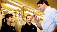 Justin Trudeau Samples Wine, Serves Peaches And Cream In Southern Ontario