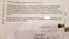 Coquitlam Realtor Shares 'Extremely Racist' Letter She Received In The Mail
