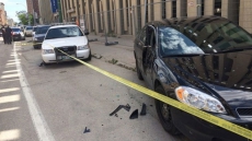 Truck Rams Into Police Cars Parked Outside Winnipeg Police Headquarters