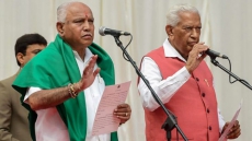 BJP's Yeddyurappa Takes Oath As Karnataka CM, Congress, JD-S Protest