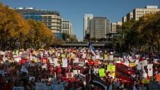 Red shirts and red-rimmed eyes: 740,000 Alberta students back to classes post-strike