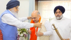 BJP Chief Amit Shah Meets Badals In Chandigarh; Sad Says BJP Permanent Ally