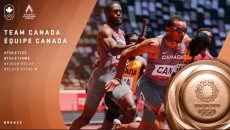 Decathlon gold medallist Andre De Grasse secures another Bronze medal for Canada in the men's 4×100-metre relay