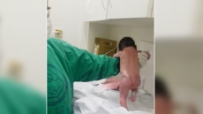 Newborn Baby 'Walks' Moments After Birth In Incredible Footage Taken In Delivery Room