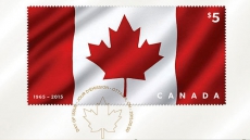 Fabric Stamp From Canada Post Honours Canadian Flag's 50th Anniversary