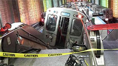 NEWSFLASH: 30 injured as train derails at Chicago airport