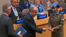 Indian woman combat helicopter pilot receives UN peacekeeping award