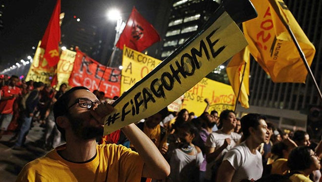 Thousands protest against World Cup in Sao Paulo