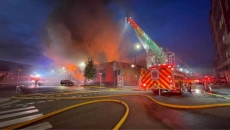 Fierce blaze damages several businesses, forces evacuation in downtown Vernon, B.C.