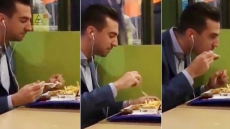 VIDEO: Can You Believe It? This Man Just Ate FRIES And Chicken Nuggets With A FORK!