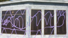 Halifax Naval Memorial Vandalized With Anti-War Slogans, Anarchy Symbols