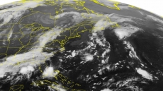 Post-Tropical Storm Henri Moving Over The Grand Banks And Out To Sea