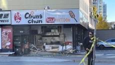 Car crashes into hot dog store in Richmond, one person with critical injuries