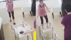 Terrifying: Infant Falls Out Of Bassinet After A Worker Pushes And Topples It In Hospital