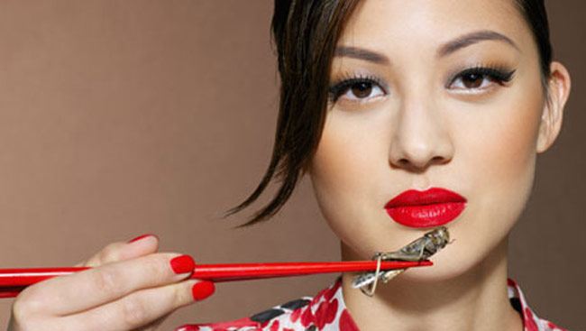 Insects in the frying pan! Take a bite