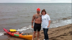 Vancouver Man completes charity swim from New Brunswick to P.E.I. and back