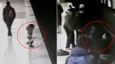 Child Falls On Train Track, Stranger Jumps To The Rescue