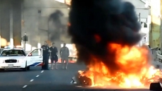 High End Lamborghini Sports Car Goes Up In Smoke In Toronto