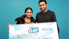 Double dose of joy for Brampton couple who won 18.7 million lottery after having baby
